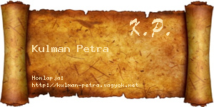 Kulman Petra névjegykártya